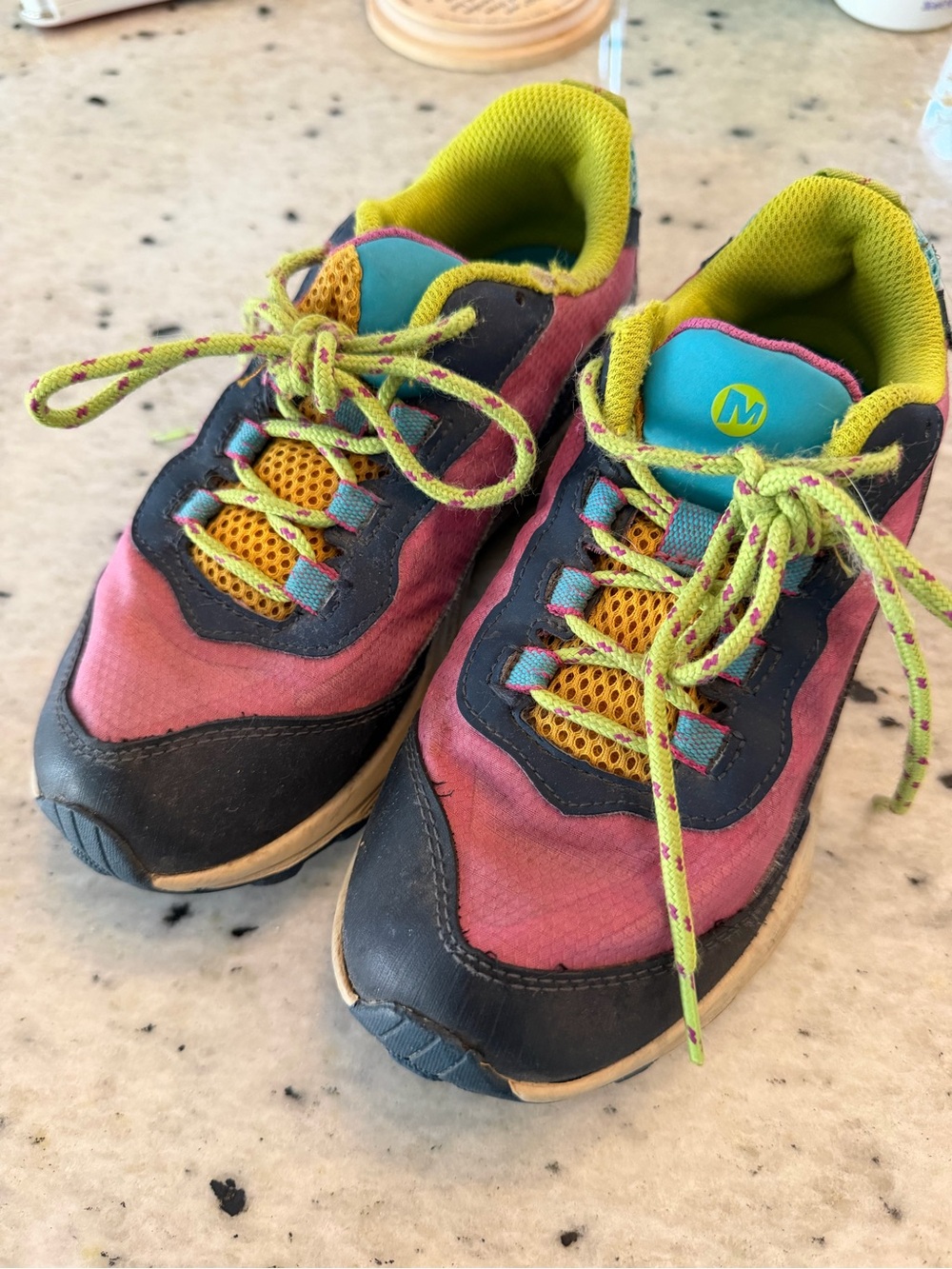 Merrell Kids Pink, Yellow & Black Athletic Sneakers